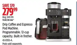 Canadian Tire NINJA Drip Coffee and Espresso Pod Machine offer