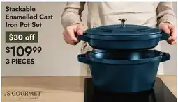 Linen Chest Stackable Enamelled Cast Iron Pot Set offer