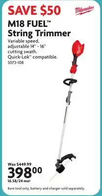 Home Hardware M18 FUEL String Trimmer offer