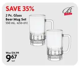 Home Hardware 2 Pc. Glass Beer Mug Set offer