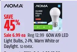 Canadian Tire 60W A19 LED Light Bulbs offer