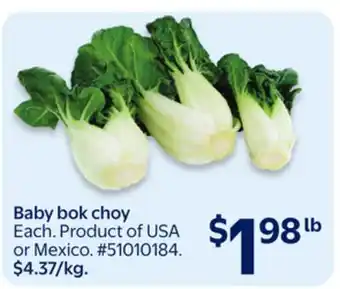 Walmart Baby bok choy offer