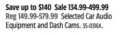 Canadian Tire Selected Car Audio Equipment and Dash Cams offer