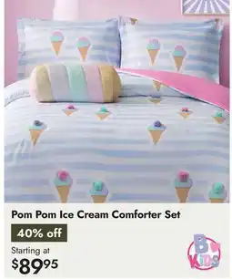 Linen Chest Pom Pom Ice Cream Comforter Set offer
