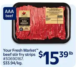 Walmart Your Fresh Market beef stir fry strips offer