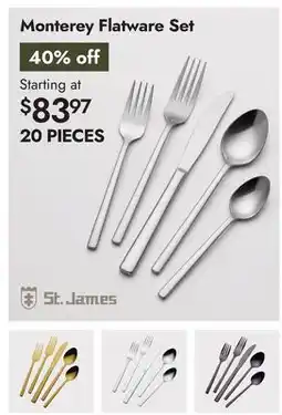 Linen Chest Monterey Flatware Set offer