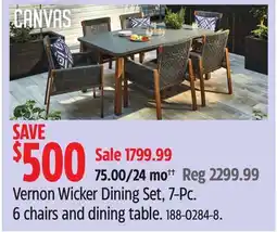 Canadian Tire Vernon Wicker Dining Set, 7-Pc. 6 chairs and dining table offer
