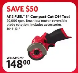 Home Hardware M12 FUEL 3 Compact Cut Off Tool offer