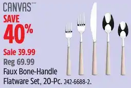 Canadian Tire CANVAS Faux Bone-Handle Flatware Set, 20-Pc offer