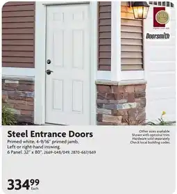 Home Hardware Steel Entrance Doors offer