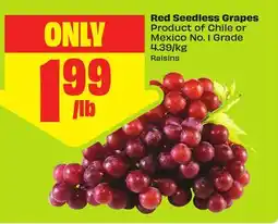 FreshCo Red Seedless Grapes Product of Chile or Mexico No. I Grade 4.39/kg offer