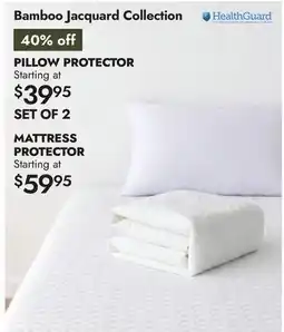 Linen Chest Bamboo Jacquard Collection PILLOW PROTECTOR offer