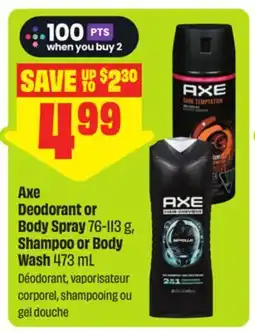 FreshCo Axe Deodorant or Body Spray 76-113 g, Shampoo or Body Wash 473 mL offer