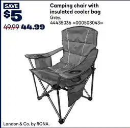 RONA Landon & Co. Camping chair with insulated cooler bag offer