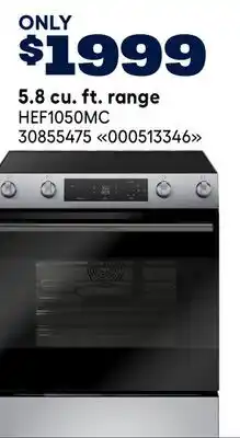 RONA BOSCH 5.8 cu. ft. range offer