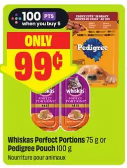 FreshCo Whiskas Perfect Portions 75 g or Pedigree Pouch 100 g offer
