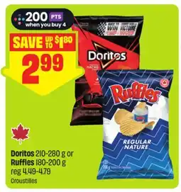 FreshCo Doritos 210-280 g or Ruffles 180-200 g offer