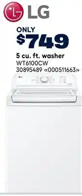 RONA LG 5 cu. ft. washer offer