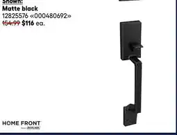 RONA Home Front Matte black entry locks offer