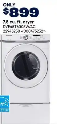 RONA SAMSUNG 7.5 cu. ft. dryer offer