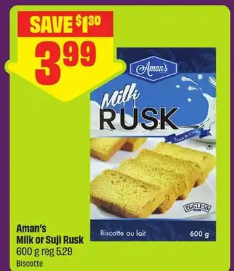 FreshCo Aman's Milk or Suji Rusk offer