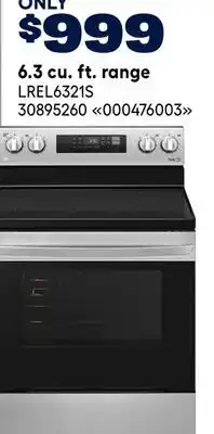 RONA LG 6.3 cu. ft. range offer