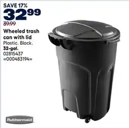 RONA Rubbermaid Wheeled trash can with lid, 32-gal offer