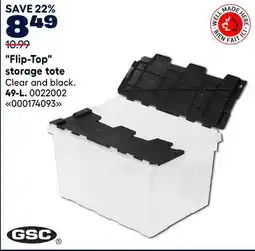 RONA GSC Technologies Flip-Top storage tote Clear and black offer