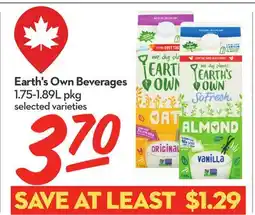 Longo's Earth's Own Beverages offer