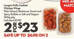 Longo's Fully Cooked Chicken Wings offer
