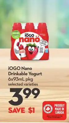 Longo's iOGO Nano Drinkable Yogurt offer