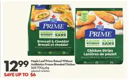 Longo's Maple Leaf Prime Raised Without Antibiotics Frozen Breaded Chicken offer
