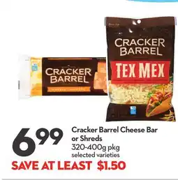 Longo's Cracker Barrel Cheese Bar or Shreds offer