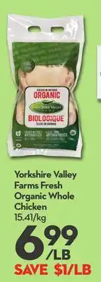 Longo's Yorkshire Valley Farms Fresh Organic Whole Chicken offer