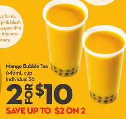 Longo's Mango Bubble Tea offer