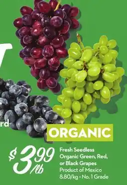 Longo's Fresh Seedless Organic Green, Red, or Black Grapes offer