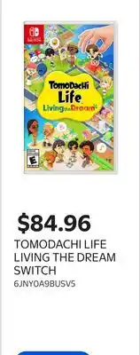 Walmart TOMODACHI LIFE LIVING THE DREAM SWITCH offer
