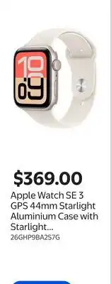 Walmart Apple Watch SE 3 GPS 44mm Starlight Aluminium Case with Starlight Sport Band - M/L offer
