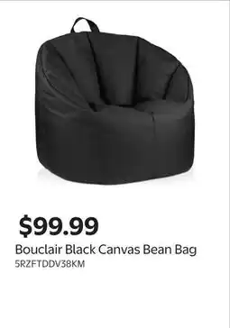 Walmart Bouclair Black Canvas Bean Bag offer