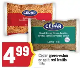 Marché Adonis Cedar green-eston or split red lentils offer