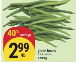 Marché Adonis green beans offer