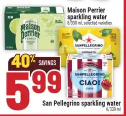 Marché Adonis Maison Perrier sparkling water, San Pellegrino sparkling water offer