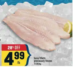 Marché Adonis basa fillets previously frozen offer