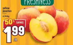 Marché Adonis yellow peaches offer