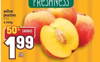 Marché Adonis yellow peaches offer