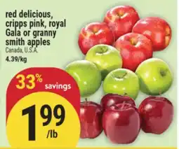 Marché Adonis red delicious, cripps pink, royal Gala or granny smith apples offer