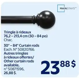 Walmart 30 — 84 Curtain rod offer