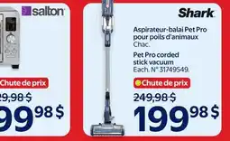 Walmart Shark Pet Pro corded stick vacuum offer