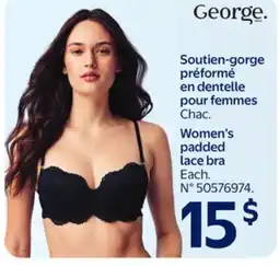 Walmart George Women's padded lace bra offer