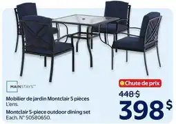 Walmart Montclair 5-piece outdoor dining set offer